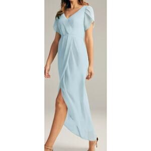 Elegant Dusty Blue Midi Dress